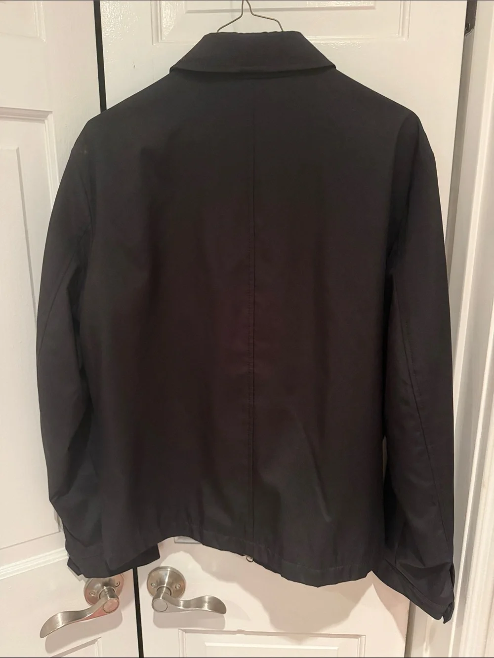 Banana Republic Men's Slick Feeling Material Black Zip-Front Jacket